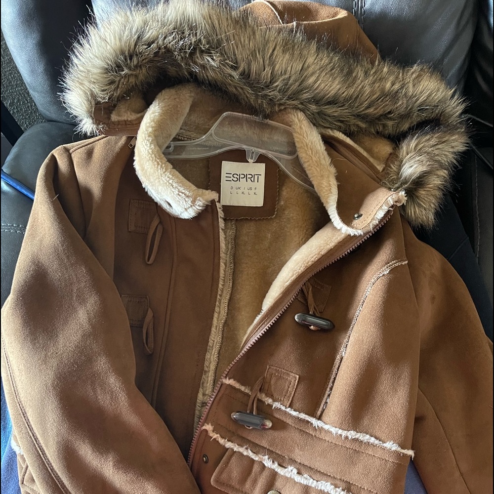 Faux fur leather jacket